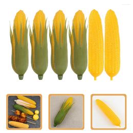 Decorative Flowers 6 Pcs Decor Simulation Corn Fake Corns Vegetable Faux Model Plant Models Prop Artificial Ornament Lifelike