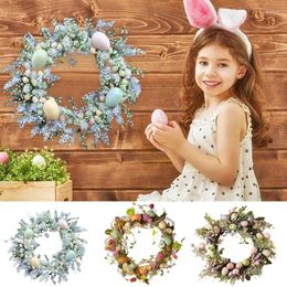Decorative Flowers 1pc Easter Egg Wreath Classic Front Door Garlands Wall Oranments Happy DIY Party Decor Home