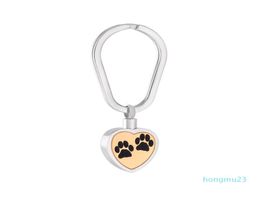 IJK2058 deft design Paw Print Engravable Memorial Jewellery Pendant Velvet bag Cremation Urn Necklace Fashion Jewelry2861826