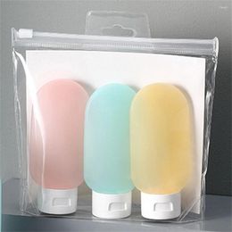 Storage Bottles 3pcs/Set Nordic Style Travel Refillable 60ml Silicone Portable Essence Shampoo Shower Gel Container Can