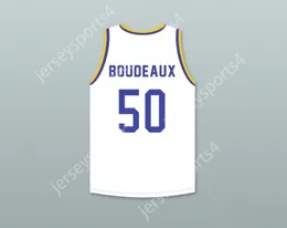 CUSTOM NAY Mens Youth/Kids SHAQ NEON BOUDEAUX 50 WESTERN UNIVERSITY WHITE BASKETBALL JERSEY WITH BLUE CHIPS PATCH TOP Stitched S-6XL