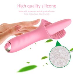 G Tongue Spot Licking Clitoral Vibrator Clit Tickler Toy for Women 10 Pattern Vibrating Vaginal Massage Adult Orgasm Product 219590245