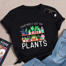 Women's T Shirts Beautiful Watercolor Retro Cactus Succulent Pun Gardening Fun T-Shirt