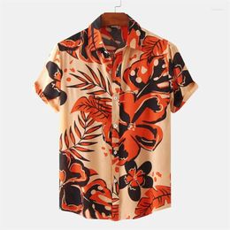 Men's Casual Shirts Flower Beach Hawaiian 3d Print Shirt Tops Loose Short Sleeve Lapel Aloha Cool Summer Street Harajuku Blouse
