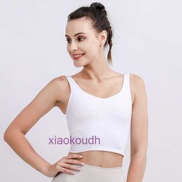 Fashion Ll-tops Sexy Women Yoga Sport Underwear Suit Tank Top with Chest Pads Sports Bra Breathable Gathering High Intensity Running Fitness