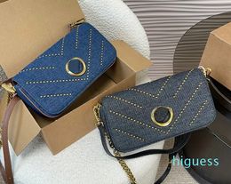 2024 new Handlel Messenger Bag Crossbody Bag High Quality Denim Double Swallow