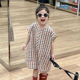 Clothing Sets Children Bodysuits Plaid Summer Thin Breathable Korean Outfits Baby Clothes Toddler Home Wear Shorts Jumpsuit Girls Romper