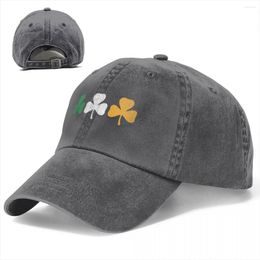 Ball Caps Ireland Shamrock Denim Baseball Cap Lucky Flag University Hip Hop Hats Summer Wholesale Male Street Style Logo