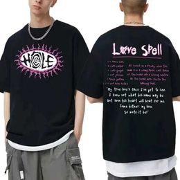 hirts Hole Love Spell Lyrics T-shirt Retro Hip Hop Mens Extra Large T-shirt Courtney Love Beautiful Monsters 90s Rock Band T-shirt J240506