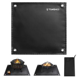 Grills TOMSHOO Under Grill Mat Fire Pit Deck Patio Ember Mat Fireproof Mat Grill Pad for Camping Gas Stove Outdoor Wood Stove BBQ Grill