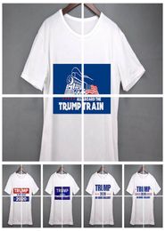 women Donald Trump Train 2020 T-Shirt O-Neck Short Sleeve Shirt USA Flag Keep Aman Great letter Tops Tee Shirt LJJA38348036758