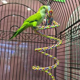 Other Bird Supplies Parrot Rope Hanging Braided Budgie Chew Cage Cockatiel Toy Pet Stand Training Accessories Conure Swing