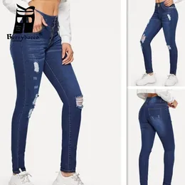 Women's Jeans Skinny Women Woman Clothes Basic Pencil Pants Women's Ripped Street Wear Urban Female Clothing Casual Dress Yk2 Y2k