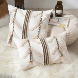 Cushion/Decorative New HOME DECOR Embroidery Cushion Cover 45*45 Wave Braided Covers Nordic BraidsTufted Sofa Cover Waist Geometrics