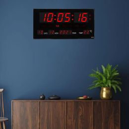 Clocks Digital LED Screen Wall Clock Calendar Time Backlight with Temperature Metre Thermometer Home office School Projection USB