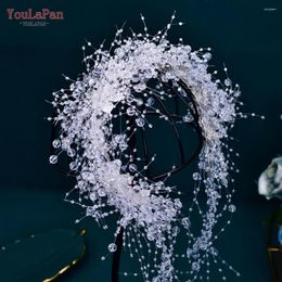 Hair Clips TOPQUEEN Crystal Bridal Headband Luxury Wedding Tiara For Bride Headwear Accessories Woman Girls Hairbands HP577