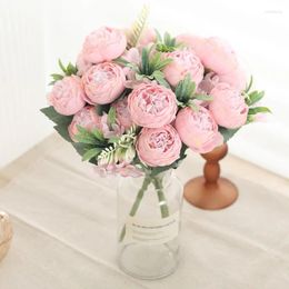 Decorative Flowers Artificial Silk Peony For Living Room Wall Home Supplies Accessories Garden Wedding DIY Arch Decoration Bridal Bouquet