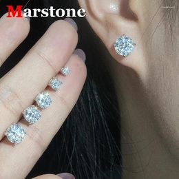 Stud Earrings Premium 0.2-2CT Moissanite Women's Original 925 Sliver Plated 18k Gold Screw Back Women Earring 2024