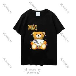 Men's T-Shirts Designer Summer Moschinno Italian Luxury Brands Men And Women Moschinno Sleeves Fashion Printed Loose Fit Cotton Outdoor Leisure 3910