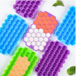 Tools Silicone Ice Block Mould 37 with Cover Honeycomb Mesh 37 Stackable DIY Ice Mould Reusable Food Grade Mould