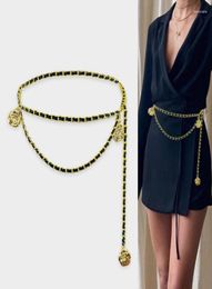 Belts Fashion Gold Chain Belt Female Waist Adjustable Tassel Metal For Women High Quality Easy Waistband Thin Strap1064825