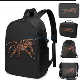 Backpack Funny Graphic Print USB Charge Men School Bags Women Bag Travel Laptop