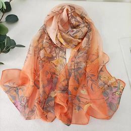 Scarves Protective Trendy Rich Colours Women Scarf Decorative Grass Flower Print Clothes Accessory