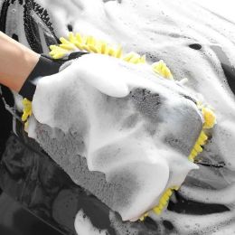 Gloves Waterproof Car Wash Microfiber Chenille Gloves Thick Car Cleaning Mitt Wax Detailing Brush Auto Care Doublefaced Glove