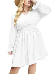 Casual Dresses Mini Dress For Girls Ruffle Long Sleeve Women Beach Causal Clothing
