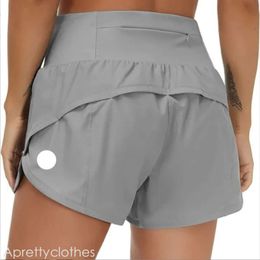 Lululemo Speed U Up High Rise Lined Short Waist Sports Shorts Women Set Quick Drying Loose Running Clothes Back Zipper Pocket Fiess Yoga Qick Loo 135