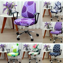 2pcs set Universal Elastic Spandex Fabric Split Chair Back Cover Seat Cover Anti-dirty Office Computer Chair Cover Stretch Case 2243