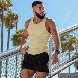 Men's Tank Tops Spring Summer Knit Ice Silk Ribbed Fitness Sports Casual Slim-fit Mens Vest Mens I-line Muscle Vest Cotton Men Y24050701XZ