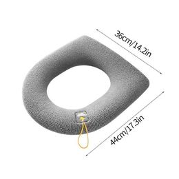 Toilet Seat Covers Soft Winter Warm Toilet Seat Cover Thicken Closestool Knitting Mat Toilet Pad Cushion Washable Bidet Covers Bathroom Accessories