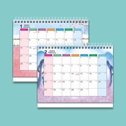 Calendar Desk Calendar 2024 Tabletop Stand-Up Flip-Top Design Event Marking Planner Schedule Calendar Home Office Desktop Calendar Decor