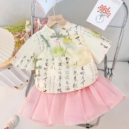 Clothing Sets Girls Clothes Summer 2024 Children Princess Shirts Tutu Skirts 2pcs Dress Party Suit For Baby Costume Kids Outfits Toddler