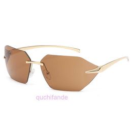 Óculos de sol retro crattire retro clássicos óculos de sol sem moldura para homens e mulheres moda grande quadro personalizado futuro minimalista UV óculos S2401