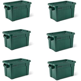 Storage Boxes Bins Covered 20 gallon dark green sturdy/reusable storage box for garage/attic/truck 6 packs Q240506