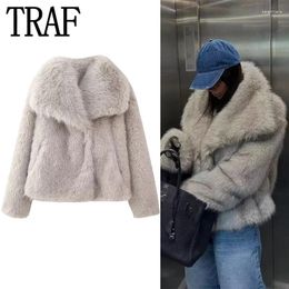 Women's Jackets 2024 Furry Faux Fur Coat Women Fluffy Cropped Jacket Woman Luxury Winter Coats Long Sleeve Short Cardigan