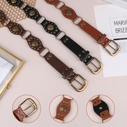 Belts Y2K PU Vintage Belt Holiday Bohemian Metal Sashes Women Adjustable Streetwear Harajuku Aesthetic