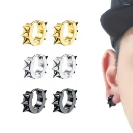 Huggie Hoop Earrings 1pair Punk Style Stainless Steel Creative Spike Rivet Earring for Women Men Jewellery Accessories