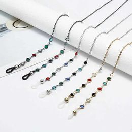 Eyeglasses chains New Colourful Crystal Bead Eyeglass Holder Fashion Glasses Chain for Women Eye Accessories Eyewear Straps Cord Sunglasses String