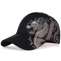 Ball Caps 2024 Men and Women Outdoor Sunscreen Sunshade Baseball Cap Street Handsome Chinese Dragon Cap Hip Hop Hat Sun Hat Adjustable d240507