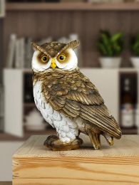 Sculptures Owl Resin Ornaments Home Sculptures and Figurines Desktop Decoration of Living Room Home Decoration Luxury Cute Animal Crafts