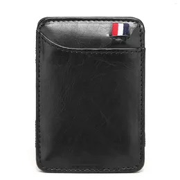 Wallets Ultra Thin Men's PU Leather Mini Magic Wallet Money Cash Card Holder Purse Birthday Gift For Father Boyfriend