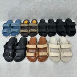 Designer New Sandal Women Men Double G Slippers Summer Platform Rubber Sole Beach Sandals Flat Raffia Slides 36-46