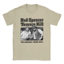 Men's T-Shirts Humorous Bud Spencer Und Terence Hill Mens T-shirt Round neck Cotton T-shirt Short sleeved T-shirt J240506