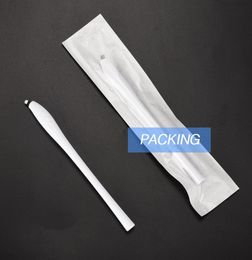 Disposable Microblading Pens with 18U Pins Permanent Makeup White Needles Eyebrow Embroidery Blades for eyelash lip1588082