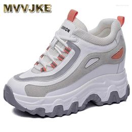 Dress Shoes Spring Autumn Mixed Color Women Platform Casual Sneakers Breathable Sport Ladies Height Increasing Sneaker C0017