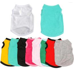 Dog Apparel Summer T-Shirts Basic Lightweight Cotton Pet Vest Shirt Breathable Soft Puppy Outfits Clothes For Small Dogs