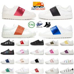 2024 Designer Spikes Open Sneaker White Black Rotgold Trainer Casual Shoes Og Leder für einen Wechselschild mit Low-Frauen-Männern Dhgate Brand Flat Sneakers Big Size 46